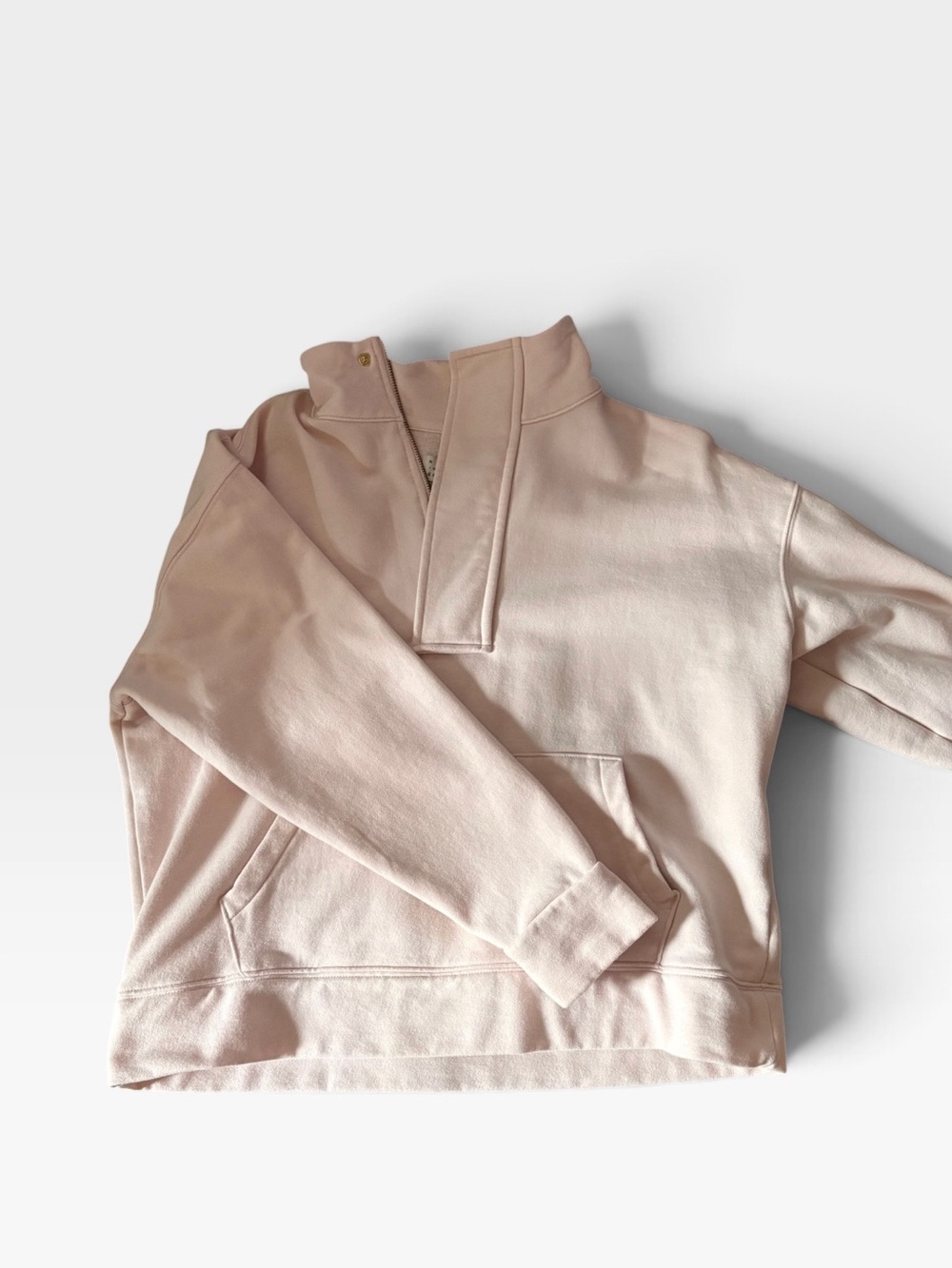A New Day Blush Pink Snap Neck Sweatshirt Pullover Medium Cozy Casual